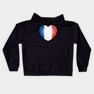 Heart Love Flag of France Kids Hoodie